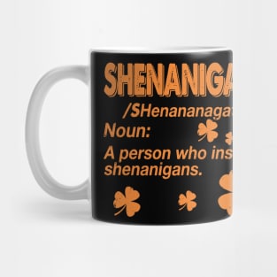 Shamrock Shenanigator Definition Noun Costume Gift Mug